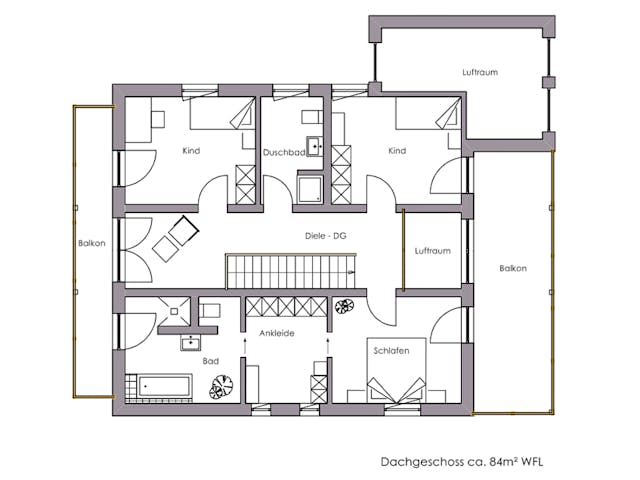 Fertighaus Landshut von Regnauer Hausbau Schlüsselfertig ab 591250€, Satteldach-Klassiker Grundriss 2