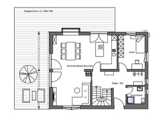 Fertighaus Lautrach von Regnauer Hausbau Schlüsselfertig ab 423460€, Satteldach-Klassiker Grundriss 1