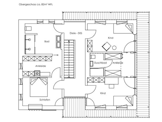 Fertighaus Liesl von Regnauer Hausbau Schlüsselfertig ab 609345€, Satteldach-Klassiker Grundriss 2