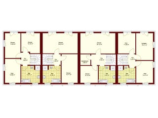 Massivhaus Reihenhaus Herzberge von NEWE-Massivhaus Schlüsselfertig ab 228800€, Satteldach-Klassiker Grundriss 2