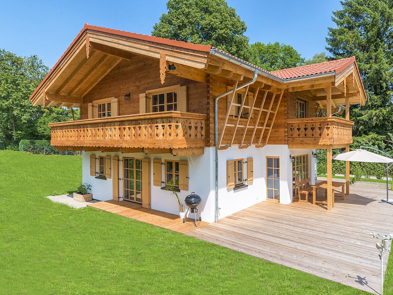 Blockhaus Chiemsee von Rems-Murr-Holzhaus Ausbauhaus ab 397540€, Blockhaus Außenansicht 1