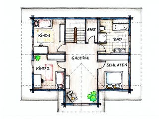 Blockhaus Rosengarten von Rems-Murr-Holzhaus Ausbauhaus ab 372635€, Blockhaus Grundriss 2