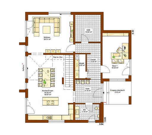 Fertighaus Stadtvilla Calgary von RENSCH-HAUS, Stadtvilla Grundriss 1