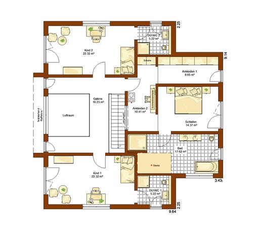 Fertighaus Stadtvilla Calgary von RENSCH-HAUS, Stadtvilla Grundriss 2
