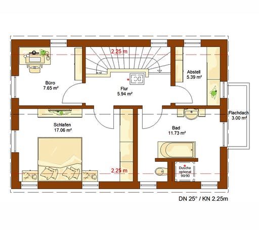 Fertighaus Clou 100 von RENSCH-HAUS Schlüsselfertig ab 291545€, Satteldach-Klassiker Grundriss 2