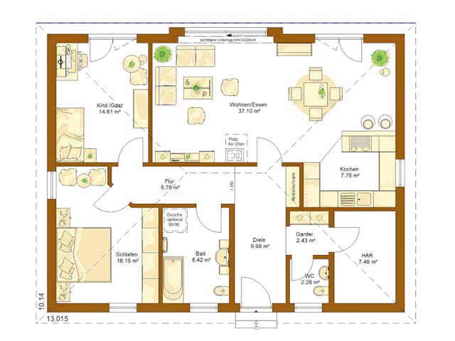 Fertighaus CLOU 111 von RENSCH-HAUS Schlüsselfertig ab 294059€, Bungalow Grundriss 1 Fertighaus CLOU 111 von RENSCH-HAUS Schlüsselfertig ab 294059€, Bungalow Grundriss 1