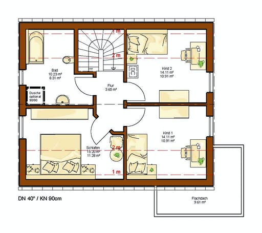 Fertighaus CLOU 119 von RENSCH-HAUS Schlüsselfertig ab 233900€, Satteldach-Klassiker Grundriss 2