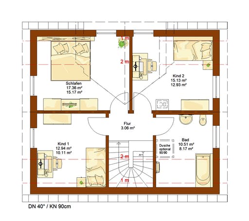 Fertighaus CLOU 123 von RENSCH-HAUS Schlüsselfertig ab 238900€, Satteldach-Klassiker Grundriss 2