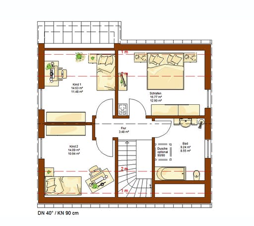 Fertighaus Clou 125 von RENSCH-HAUS Schlüsselfertig ab 289616€, Satteldach-Klassiker Grundriss 2