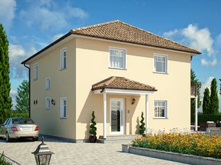 Fertighaus CLOU 135 Walmdach von RENSCH-HAUS Schlüsselfertig ab 385770€, Stadtvilla Außenansicht 2