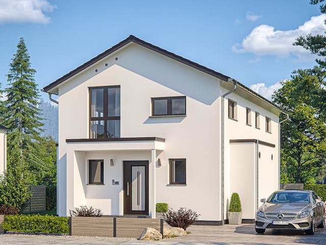 Fertighaus Clou 140 - Var. 2 von RENSCH-HAUS Schlüsselfertig ab 406174€, Satteldach-Klassiker Außenansicht 2