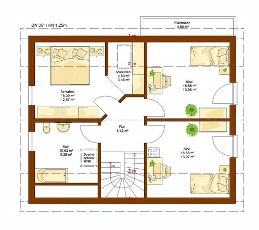 Fertighaus Clou 143 von RENSCH-HAUS Schlüsselfertig ab 321262€, Satteldach-Klassiker Grundriss 2