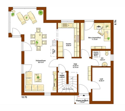 Fertighaus Clou 149 von RENSCH-HAUS Schlüsselfertig ab 370399€, Satteldach-Klassiker Grundriss 1
