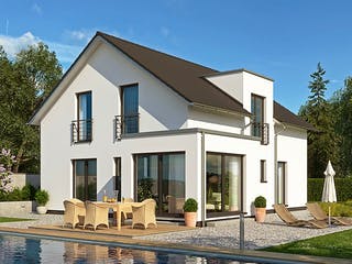 Fertighaus CLOU 156 von RENSCH-HAUS Schlüsselfertig ab 389651€, Satteldach-Klassiker Außenansicht 1