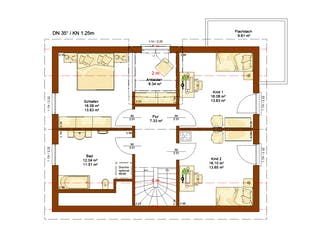 Fertighaus CLOU 156 von RENSCH-HAUS Schlüsselfertig ab 389651€, Satteldach-Klassiker Grundriss 2