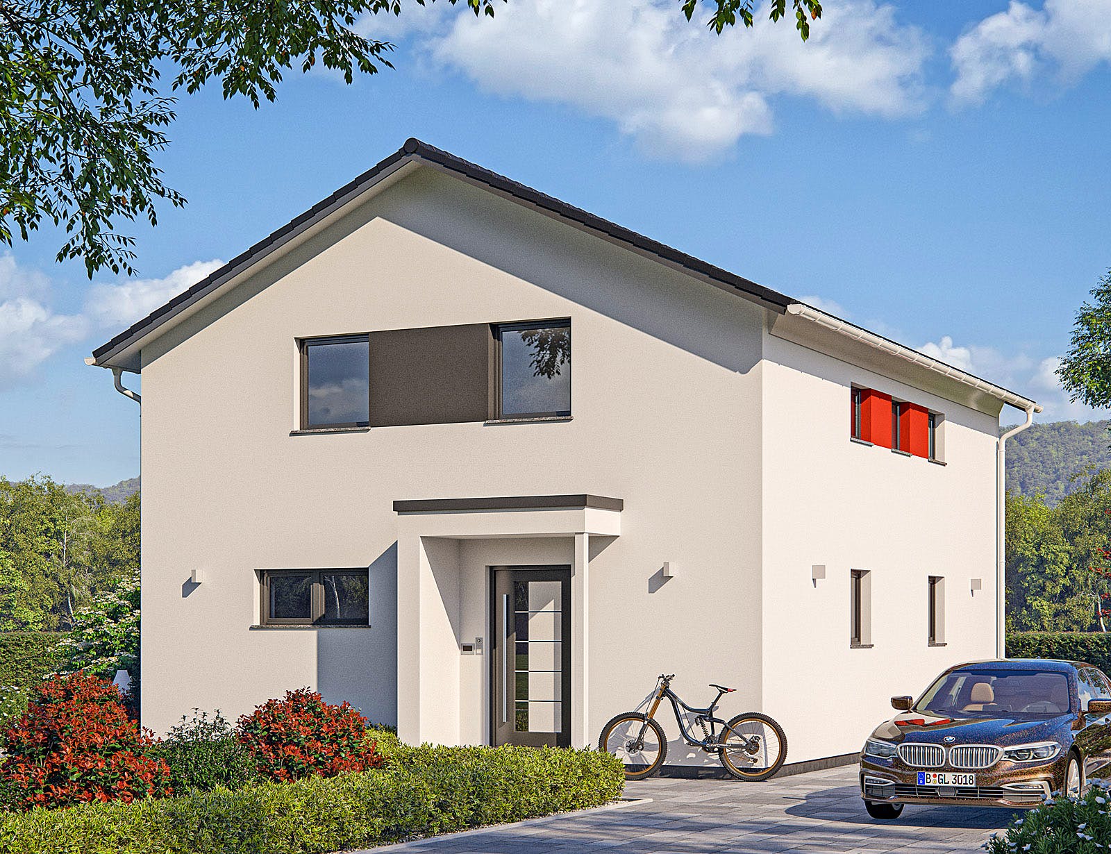 Fertighaus Clou 158 von RENSCH-HAUS Schlüsselfertig ab 415509€, Satteldach-Klassiker Außenansicht 2