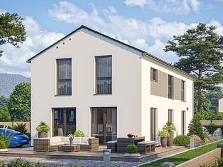 Fertighaus CLOU 166 von RENSCH-HAUS Schlüsselfertig ab 395620€, Satteldach-Klassiker Außenansicht 1
