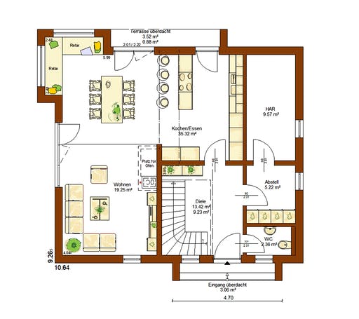 Fertighaus Life 150 von RENSCH-HAUS Schlüsselfertig ab 280500€, Satteldach-Klassiker Grundriss 1
