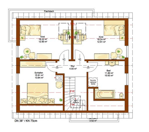 Fertighaus Life 150 von RENSCH-HAUS Schlüsselfertig ab 280500€, Satteldach-Klassiker Grundriss 2