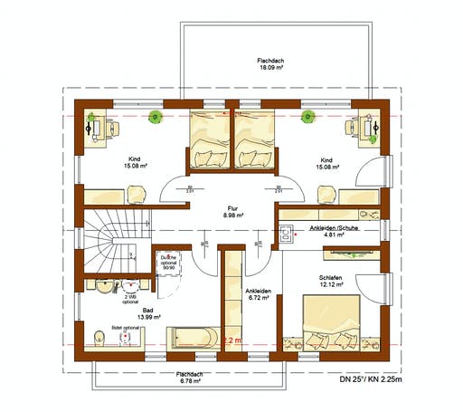 Fertighaus Life 160 von RENSCH-HAUS Schlüsselfertig ab 306400€, Satteldach-Klassiker Grundriss 2