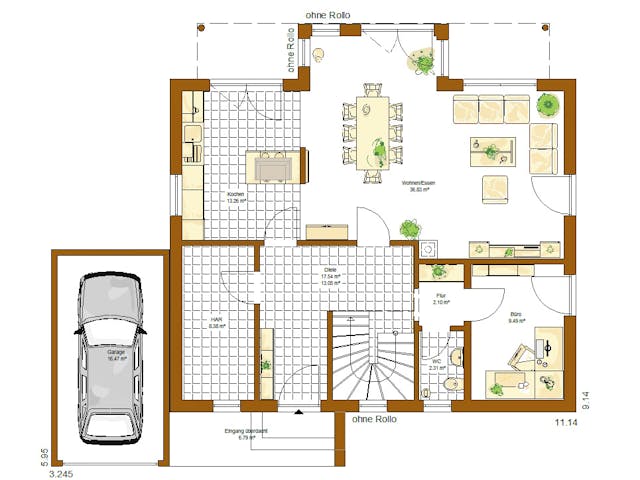 Fertighaus Stadtvilla Memphis von RENSCH-HAUS, Stadtvilla Grundriss 1