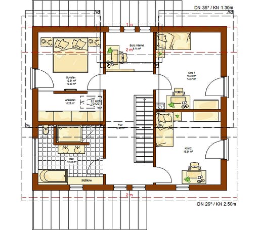 Fertighaus MH Avenio von RENSCH-HAUS, Pultdachhaus Grundriss 2