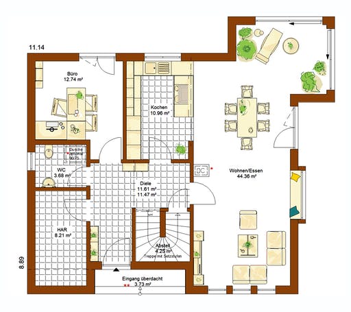 Fertighaus MH Kopenhagen von RENSCH-HAUS, Satteldach-Klassiker Grundriss 1
