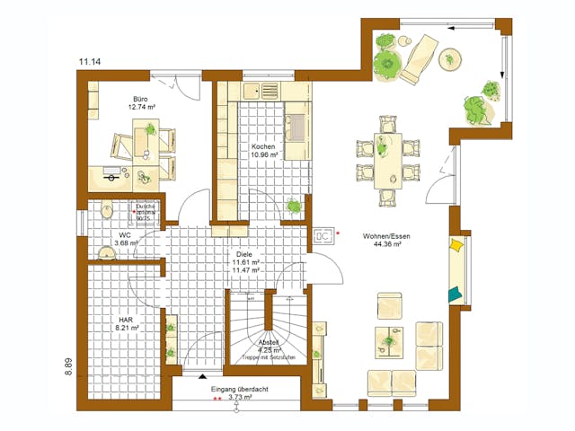 Fertighaus MH Kopenhagen von RENSCH-HAUS, Satteldach-Klassiker Grundriss 1