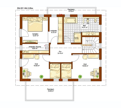 Fertighaus MH Merano von RENSCH-HAUS, Satteldach-Klassiker Grundriss 2
