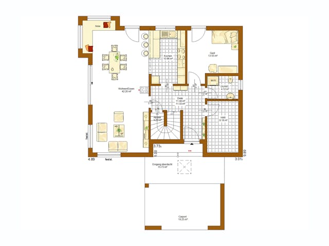 Fertighaus MH Palermo von RENSCH-HAUS, Satteldach-Klassiker Grundriss 1 Fertighaus MH Palermo von RENSCH-HAUS, Satteldach-Klassiker Grundriss 1