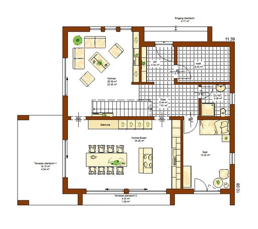 Fertighaus MH Victoria von RENSCH-HAUS, Cubushaus Grundriss 1
