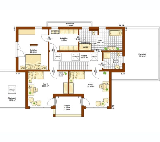 Fertighaus Einfamilienhaus Sydney von RENSCH-HAUS, Cubushaus Grundriss 2