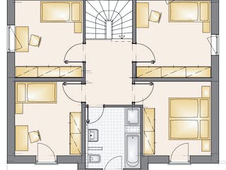 Massivhaus Residence 129 von F.C. Nüdling Fertigteiltechnik Schlüsselfertig ab 236800€, Stadtvilla Grundriss 2
