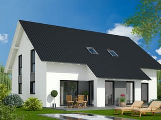 Massivhaus Rheingau von Siegerland Massivhaus Ausbauhaus ab 187500€, Satteldach-Klassiker Außenansicht 1