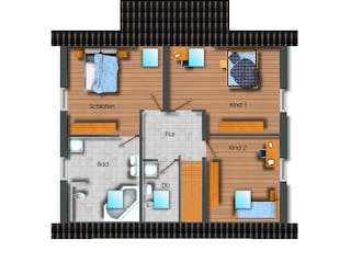 Massivhaus Rheingau von Siegerland Massivhaus Ausbauhaus ab 187500€, Satteldach-Klassiker Grundriss 1