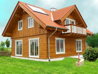 Fertighaus Rheintal von TIROLIA Ausbauhaus ab 113625€, Blockhaus Außenansicht 1