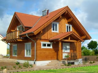 Fertighaus Rheintal von TIROLIA Ausbauhaus ab 113625€, Blockhaus Außenansicht 2