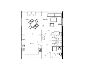 Fertighaus Rheintal von TIROLIA Ausbauhaus ab 113625€, Blockhaus Grundriss 2