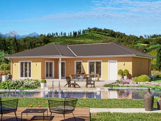 Fertighaus Bungalow 22-117 von Rheno Systembau Schlüsselfertig ab 328721€, Bungalow Außenansicht 1