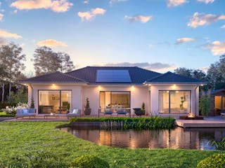 Fertighaus Bungalow 22-134 von Rheno Systembau Schlüsselfertig ab 399577€, Bungalow Außenansicht 1