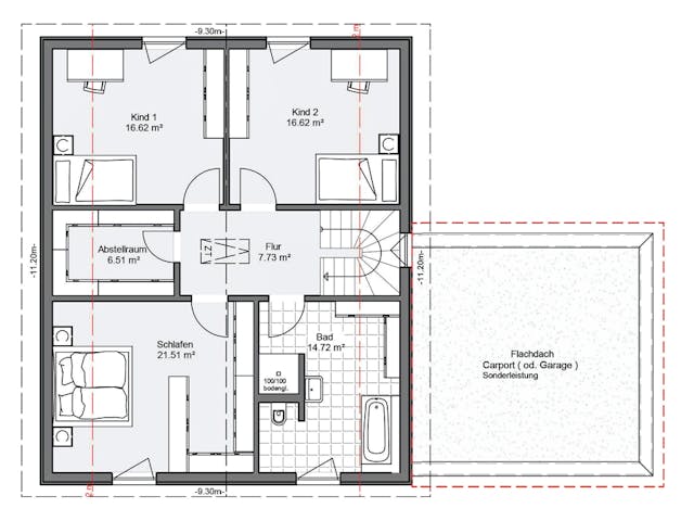 Fertighaus EFH 30-168-160 von Rheno-HausBau Schlüsselfertig ab 363200€, Satteldach-Klassiker Grundriss 2