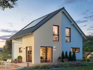 Fertighaus EFH 38-128-125 von Rheno Systembau Schlüsselfertig ab 369337€, Satteldach-Klassiker Außenansicht 1