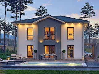 Fertighaus Stadtvilla 22-157 von Rheno Systembau Schlüsselfertig ab 432755€, Stadtvilla Außenansicht 1