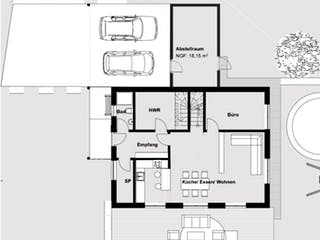 Fertighaus Rimberg von Becker 360 Schlüsselfertig ab 290200€, Satteldach-Klassiker Grundriss 1