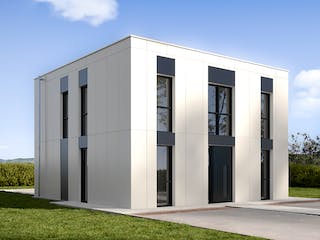 Massivhaus Komfort Haus - Bauhaus von RKR Systembau, Cubushaus Außenansicht 2