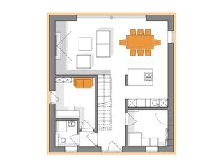 Massivhaus Komfort Haus - Bauhaus von RKR Systembau, Cubushaus Grundriss 1