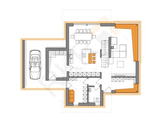 Massivhaus Premium Haus von RKR Systembau, Pultdachhaus Grundriss 1
