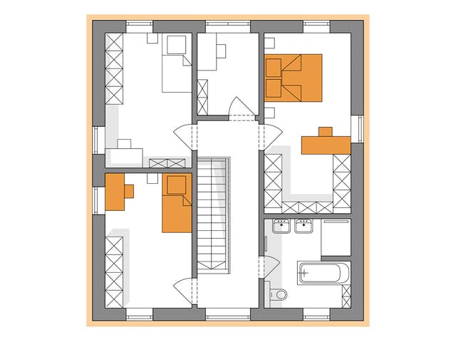 Massivhaus Komfort Haus - Satteldach mit Erweiterung EG von RKR Systembau, Satteldach-Klassiker Grundriss 2
