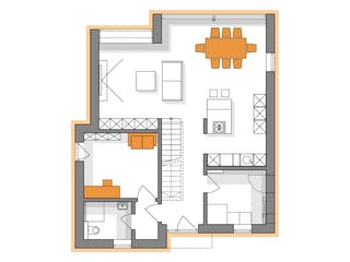 Massivhaus Komfort Haus - Stadtvilla mit Erweiterung EG von RKR Systembau, Stadtvilla Grundriss 1