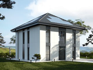 Massivhaus Komfort Haus - Stadtvilla von RKR Systembau, Stadtvilla Außenansicht 2